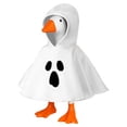 thumbnail image 2 of 7 inch Mini Desk Goose Outfits, Ghost Hooded Cape Porch Goose Outfits with Cute Face Print, for Halloween Birthdays Holiday Gift Home Decor (GhostScream Desk Goose), 2 of 5