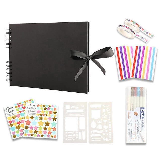 album Foto Scrapbooking, Álbumes Fotos Diy Avec 6stylos Mtalliques, 80 Páginas Scrapbooking Livre Fait La Main Diy Album, Cadeaux Pour Bebe Enfant