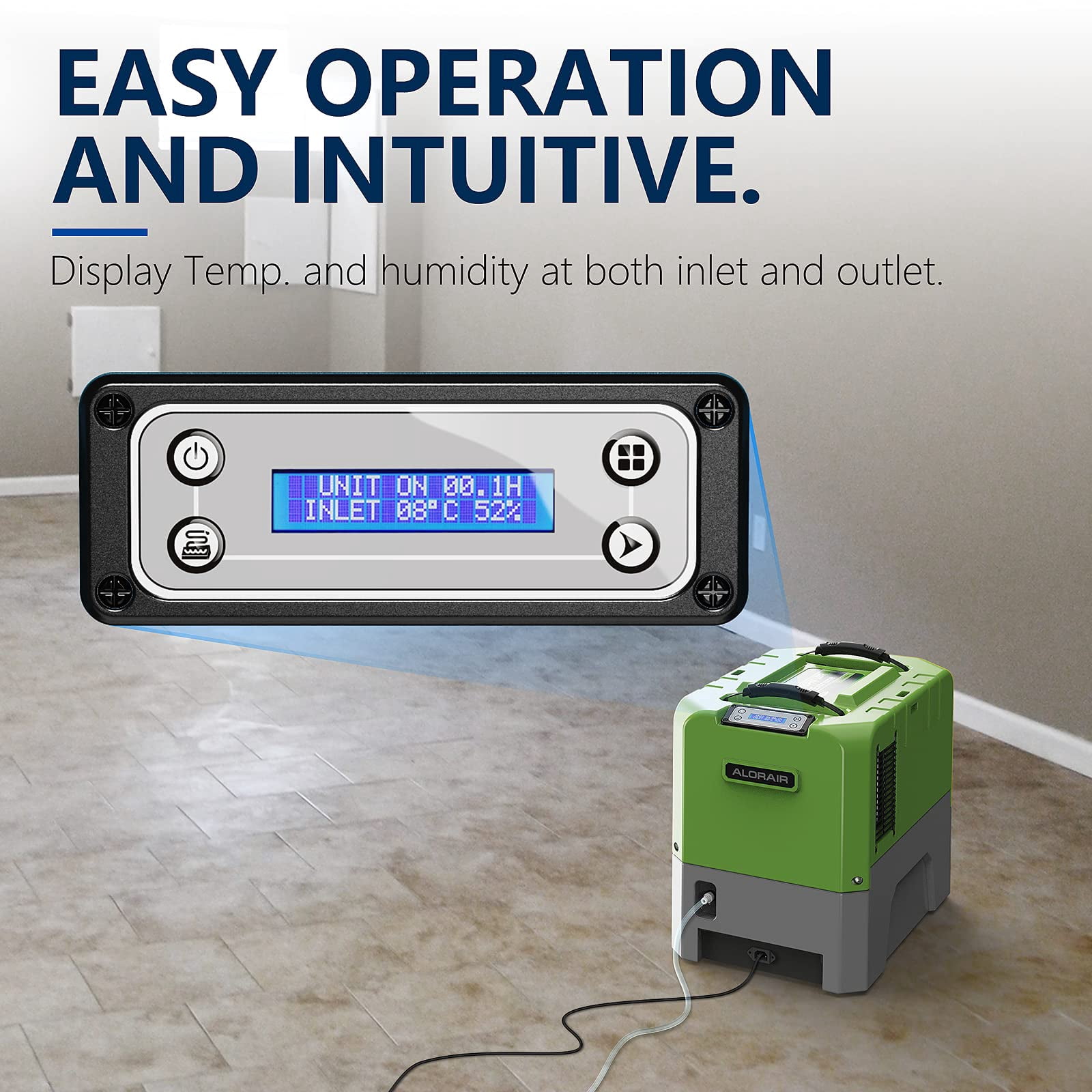 ALORAIR Commercial dehumidifiers With Wi-Fi,Up to 2,300 Sq.Ft,180 PPD Industrial Dehumidifiers with Drain Hose, for Water Damage Restore, Flood Repair, Large Space, Job Sites, 5 Year Limited Warranty