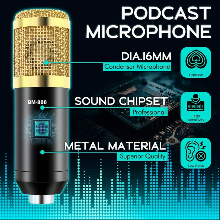 Podcast Equipment Bundle Audio Mixer All-In-One Podcast Production Studio With 3.5mm Microphone