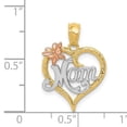 thumbnail image 3 of 14k Tri-Tone Yellow, White, and Rose Gold "Mom" Heart with Butterfly Pendant, 3 of 3