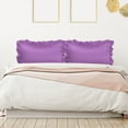 thumbnail image 2 of Unique Bargains 2-Piece Satin Ruffled Edge Pillowcases, King, Purple, 2 of 7