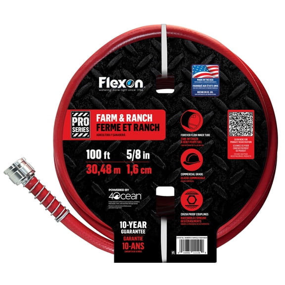 Flexon 5/8 in x 100 ft Farm and Ranch Garden Hose