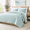 Aqua Blue-King, variant on King Size Aqua Blue Lightweight Quilt Set with Cloud Pattern, 3 Pieces