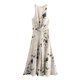 thumbnail image 3 of HH TRAF Vestido largo plisado con estampado elegante para mujer, moda de verano para mujer, cuello redondo, sin mangas, con cremallera en la espalda, vestidos largos de playa para mujer, 3 of 5