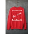 thumbnail image 5 of Old Glory Mens Flying Santa Sleigh Ugly Christmas Sweater Long Sleeve Sweatshirt, 5 of 6