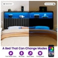 thumbnail image 3 of Greenstell King Size Adjustable Storage Headboard Only - Modern Upholstered Head Board with LED Lights, Charging Station & Soft Padding, Dark Gray, 3 of 7