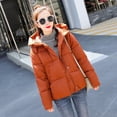 thumbnail image 1 of Chaqueta de algodón corta con capucha informal de estilo coreano de invierno, chaqueta de algodón para mujer, chaqueta de algodón ajustada y gruesa, 1 of 6