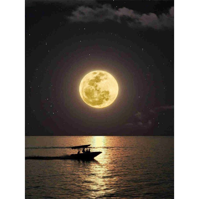 Evershine 5D DIY Diamond Painting Moon Full Square Diamond Embroidery Landscape Cross Stitch Mosaic Sale Home DecorationFull Square 20X30cm Gao Jinjia LED