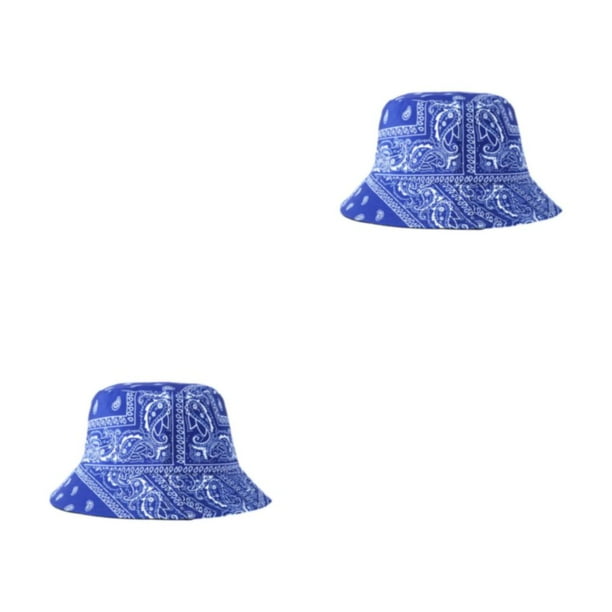 Sonducket Gorra de pescador de algodón en blanco para una apariencia moderna y cómoda Sombrero de cubo blanco duradero Sombrero de cubo negro azul M (56-58 cm) 2piezas
