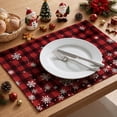 thumbnail image 4 of Smile Snowflake Buffalo Check Plaid Christmas Placemats 4-Pack 12 x 18 Inch, 4 of 8