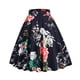thumbnail image 3 of Gibobby faldas para mujer corta Falda con estampado de moda para mujer Falda corta elástica suelta con cremallera en forma de A(Negro, M), 3 of 5