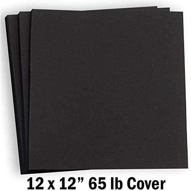 Hamilco Card Stock Scrapbook Paper 12x12 Black Colored 65lb Cardstock