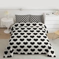 thumbnail image 2 of Homewish Boys Girls Black Love Heart Full Size Comforter Sets 3-Piece,Dreamy Princess Bedding Comforter Set,Happy Valentine's Day Lightweight Bedding Sets,Lightweight Room Decor,Reversible, 2 of 8
