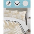 thumbnail image 4 of Quilts Twin Size Bedding Set, Beige Palm Leaf Lightweight Quilted Comforter, Summer Coastal Botanical Tropical Soft Reversible Bedspread Coverlet with Pillow Covers for All Season, 68" x 86", 4 of 7
