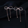 thumbnail image 3 of Solid 925 Sterling Silver Bow Drop Earrings Dangle for Women Teens Bowknot Dangle Earrings Studs, 3 of 15