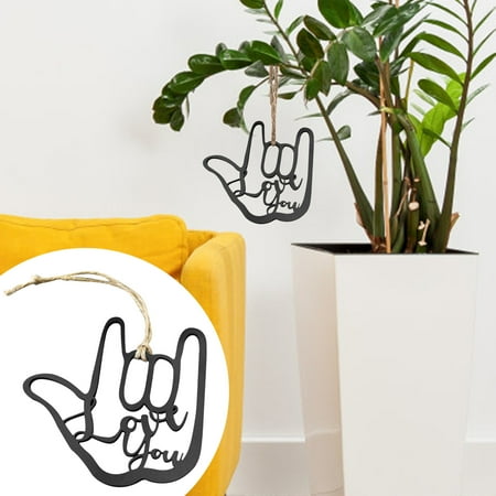 

WMYBD Home Decor Home Decoration Pendant I Love You Gesture Pendant Love Metal Pendant Decoration Pendant Gfits