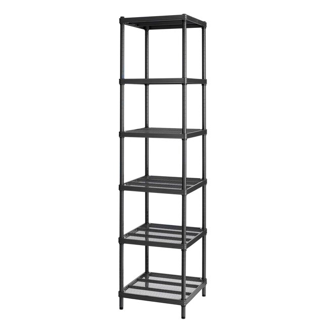 Design Ideas MeshWorks Tour d'Étagère de Rangement en Métal à 6 Niveaux, Noir