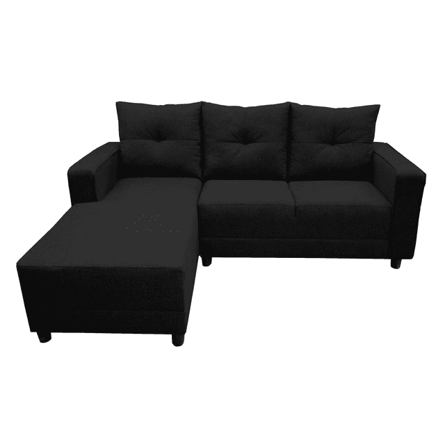 Sala Esquinera El Bazar Store Demeter Negro 210x160 cm Tela Lino nacional Modular