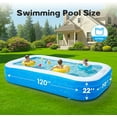 thumbnail image 2 of Kids Inflatable Pool, 120" x 72" x 22" Rectangular Family Swimming Pool, Durable PVC Material, Blow-up Pool for Children, Outdoor Summer Fun, Easy Setup, Ideal for Backyard, Garden, and Pool Parties, 2 of 8