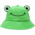 thumbnail image 1 of ECOMBOS Frosch Hut Eimer Sonnenhut für Frauen Frosch Eimer Hut Sommer Draussen Faltbar Atmungsaktiv Fischerhut für Damen MFZFUKR LKX-0698-1, 1 of 8