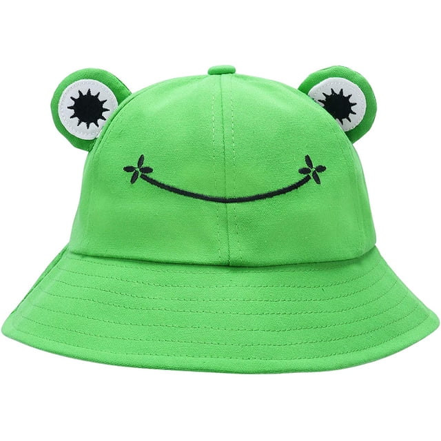ECOMBOS Frosch Hut Eimer Sonnenhut für Frauen Frosch Eimer Hut Sommer Draussen Faltbar Atmungsaktiv Fischerhut für Damen MFZFUKR LKX-0698-1