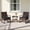Mix Brown+Black, variant on Costway 3PCS PE Wicker Rocking Bistro Set with 2-Tier Side Table, Cushions & Armchairs Mix Brown+Navy Blue