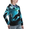 thumbnail image 2 of KLL Blue Full Moon Wolf for Womens Pullover Hoodie with Pocket Hooded Long Sleeve Shirts Sweatshirt for Women-X-Large, 2 of 7