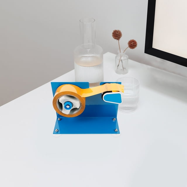 TABLZONE Distributeur de Ruban d'Emballage Bleu avec Construction en Fer Robuste et Support à Succion