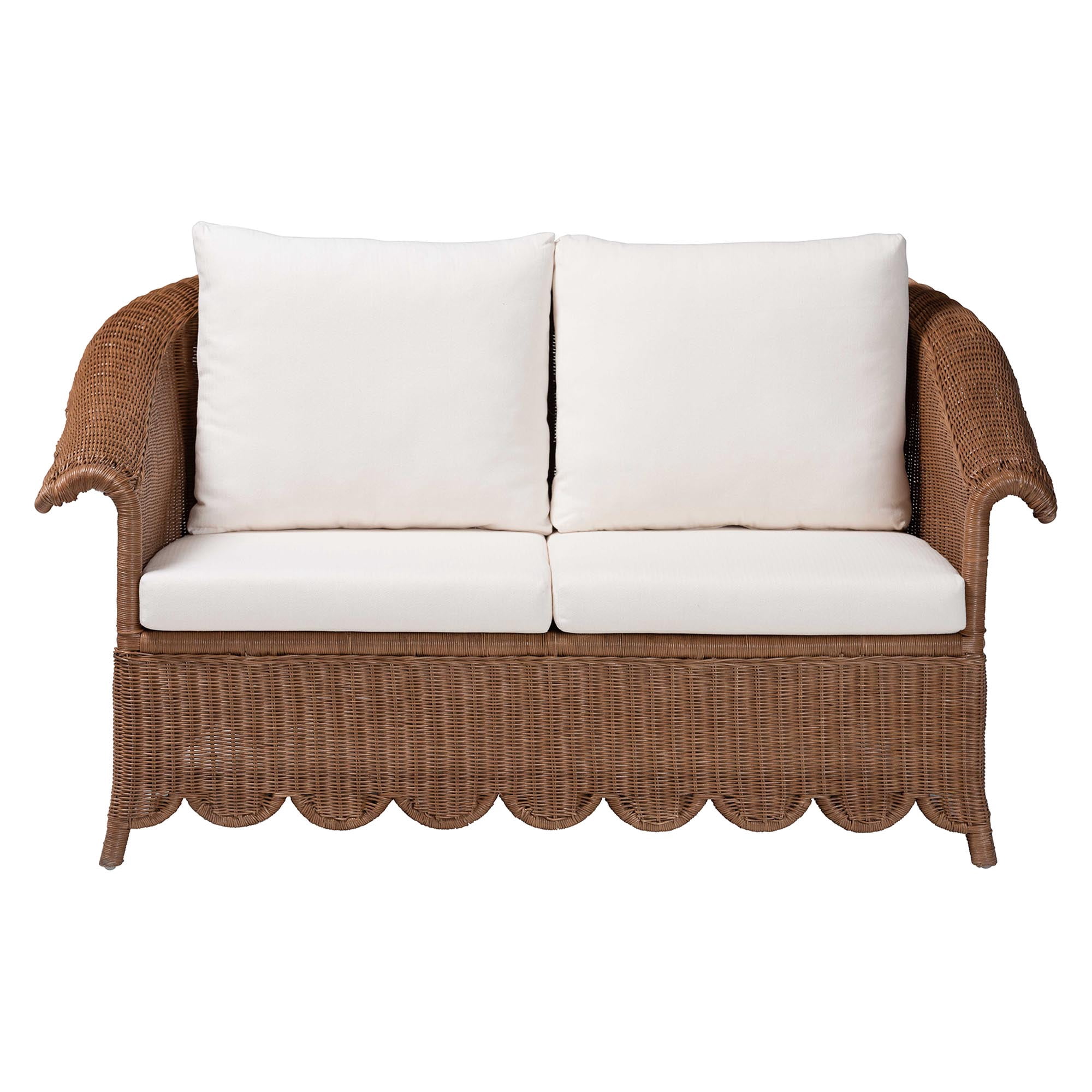 bali & pari Detta Boho Loveseat, Peanut Brown