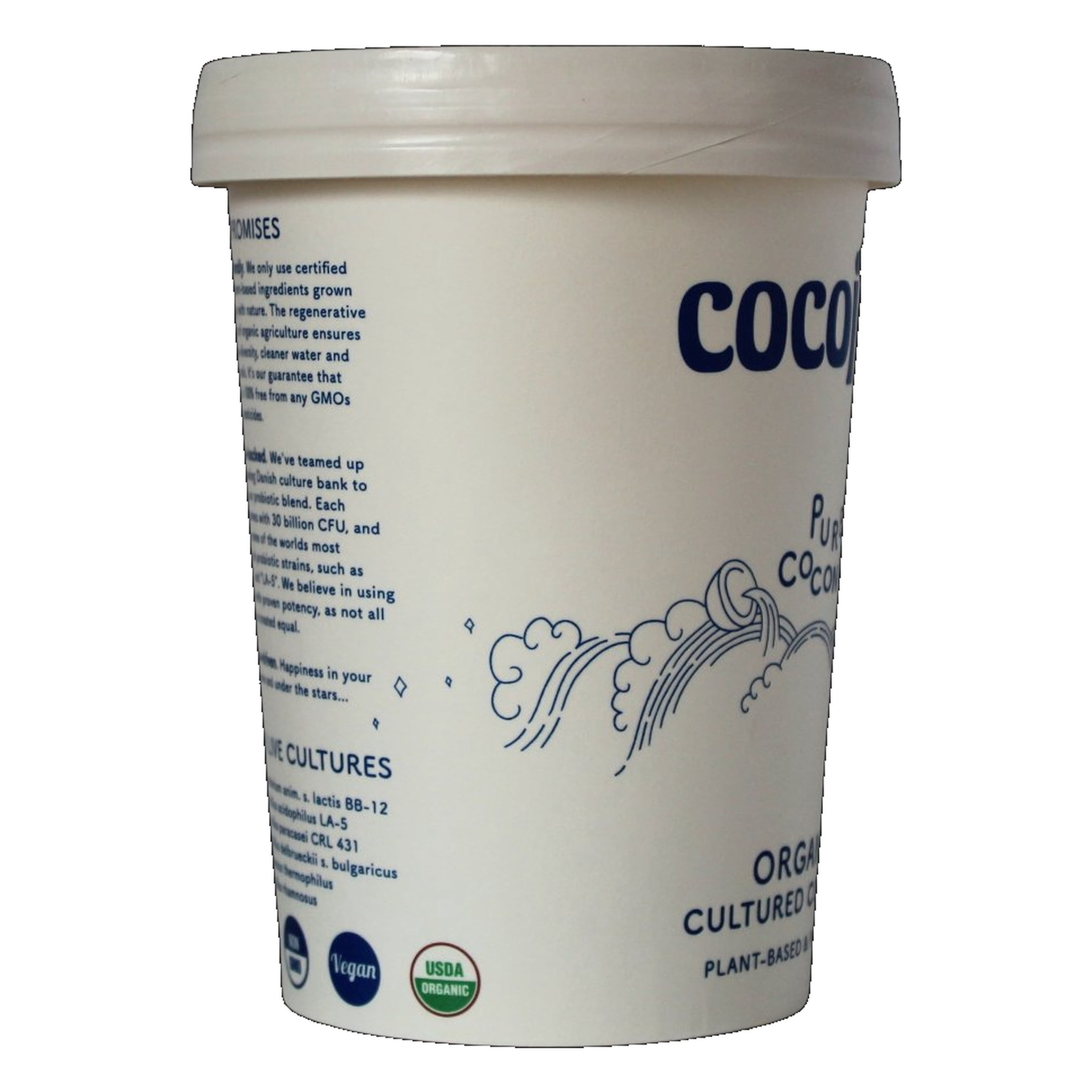 Cocojune - Organic Cultured Coconut Dairy-Free Plant Based Probiotic Blend Non GMO Gluten Free Yogurt, Pure Coconut, 16 oz