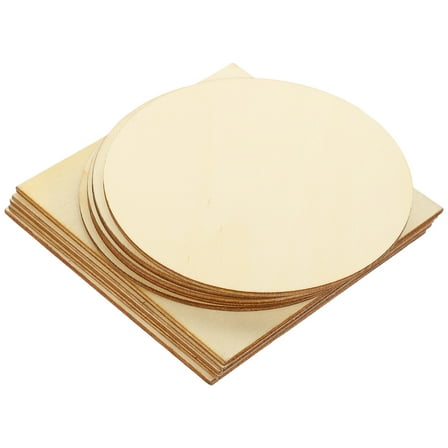 FESTFENDS 10Pcs Unfinished Wood Cutouts Craft Wood Pieces For Diy Enthusiasts 10X10X0.2Cm