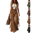 thumbnail image 5 of Women's Fringe Wide-Leg Overalls Jumpsuit with Adjustable Straps and Pockets, 5 of 5
