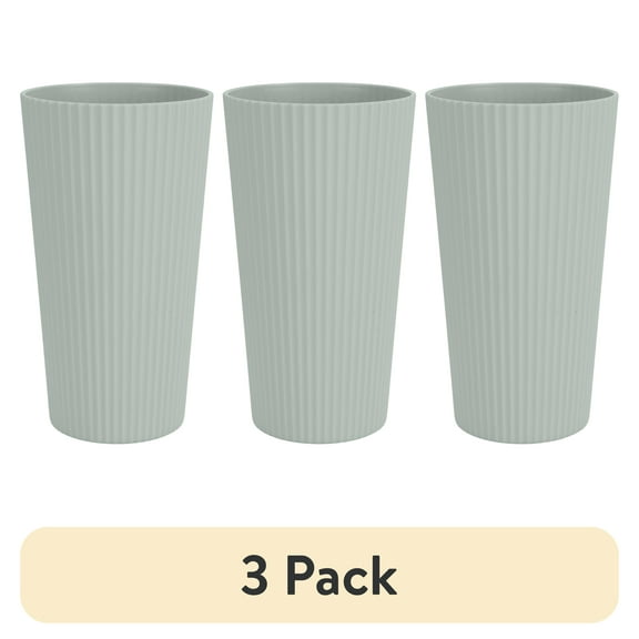 (3 pack) Mainstays - Soft Sea Green Eco-Friendly Recycled Plastic Beverage Tumbler, 26-Ounce