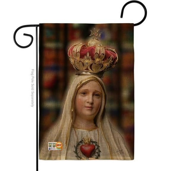 13 x 18.5 in. Our Lady of Fatima Burlap Inspirational Faith & Religious Impressions Decorative Vertical Double Sided Garden Flag