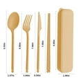 thumbnail image 3 of Wheat Straw Cutlery Set, 3-Piece Knife Fork Spoon, with Case, Lightweight, for Camping School Work, 4 Colors, Portable Tableware, 3 of 6