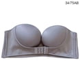 thumbnail image 1 of Sujetador sin tirantes, invisible, antideslizante, sexy, con hebilla frontal, ropa interior para vestido de novia, fiesta, gris, 34 / 75AB Jumpingount AP001296-02, 1 of 7