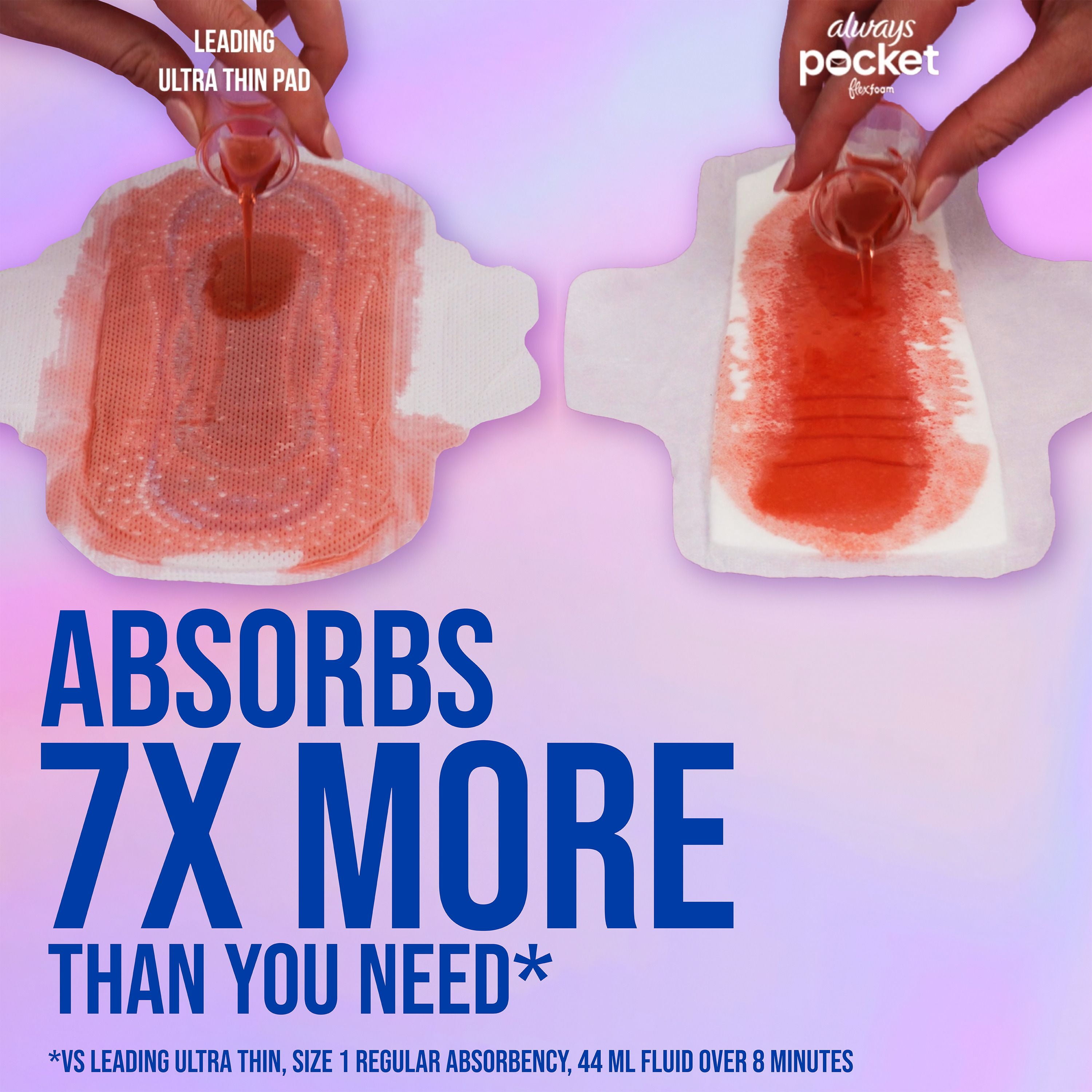 Always Pocket with FlexFoam Pads, Size 2, Heavy Flow, with Wings, Unscented
