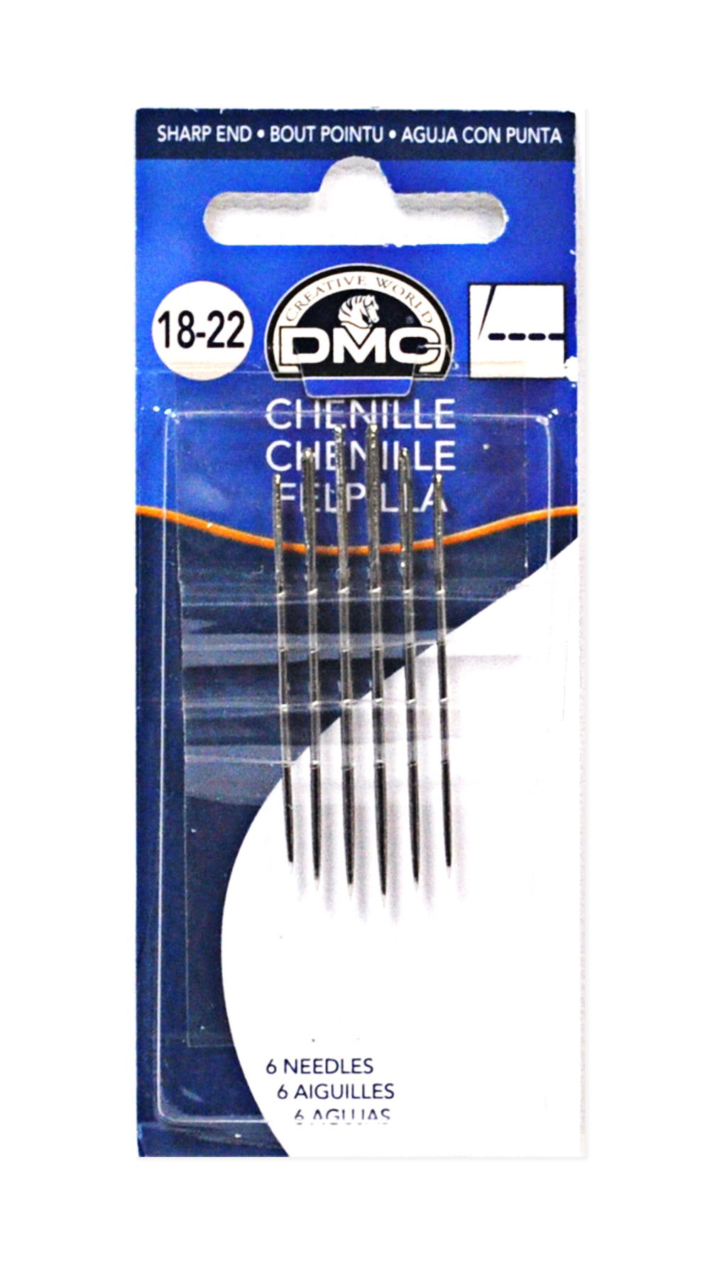 2 X DMC 1768-18 Chenille Hand Needles 6-Pack Size 18 