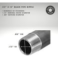 thumbnail image 5 of Ironwerks Designs 1/2" x 12" Industrial Dcor Iron Pipe Fittings - Threaded Pipe Nipple, Black Pipe Shelving Industrial Table Legs - [10 Pack], 5 of 9