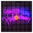 thumbnail image 1 of Letrero De Neón Happy Halloween Con Luz LED De Calabaza Y Murciélago Regulable Por USB Para Ventanas De Dormitorios Decoración De Fiestas 40cmx23.6cm, 1 of 6