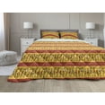 thumbnail image 1 of African Comforter & Sham Bedding Set, Dancing Abstract Wall Paint Indigenous Culture, 3 pcs Duvet Set Microfiber Filling Quilt, 5 Sizes, Dark Orange Yellow Black, by Ambesonne, 1 of 4