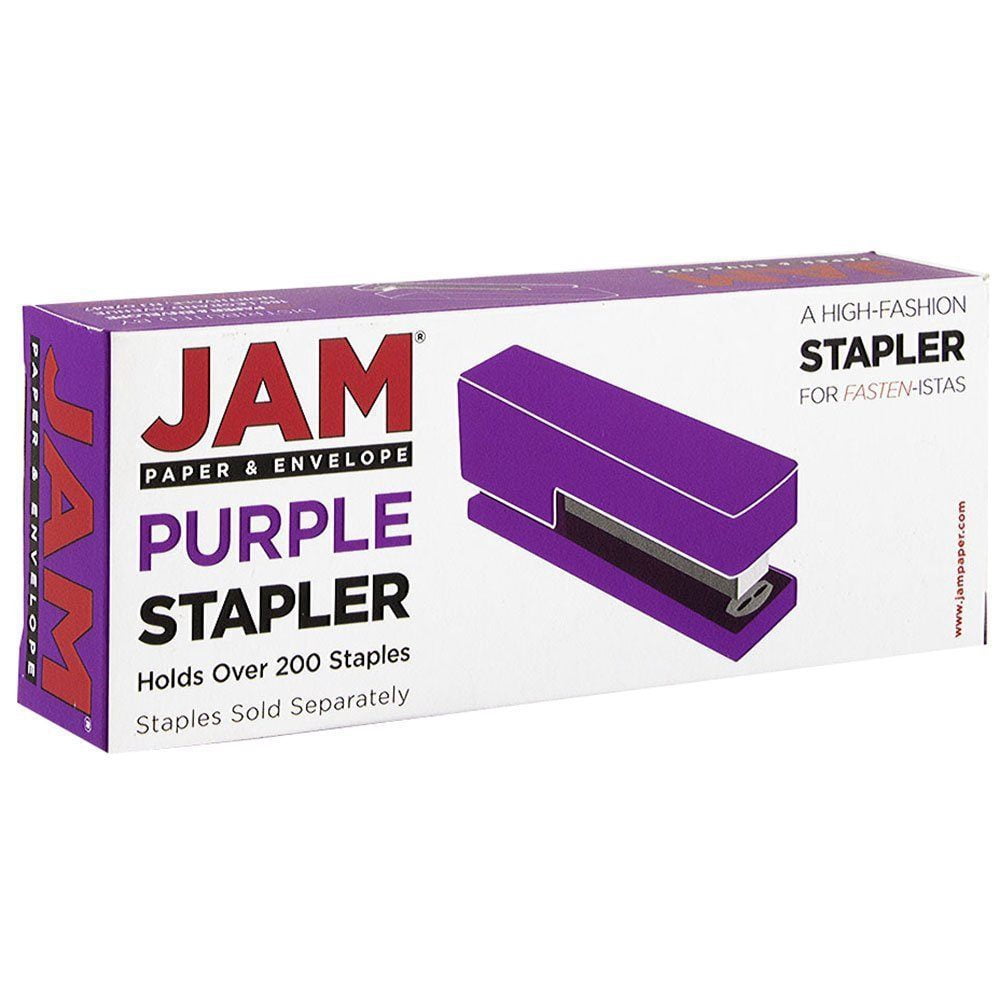 JAM Paper Office & Desk Set, Purple, 2/Pack, 1 Stapler & 1 Staples