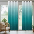 thumbnail image 5 of Outdoor Curtains for Patio Waterproof, Teal Ombre Outdoor Privacy Panels Grommet, Contemporary Gradient Abstract Art Blackout Outside Curtains for Porch/Cabana/Pergola/Gazebo 54"x95", 1 Panel, 5 of 8