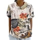 thumbnail image 1 of Blusas de Manga Corta para las Mujeres Cuello de Muñeca Lindo Lino Algodón, Impreso Suelto Camiseta para el Uso Casual, Diario Y de Verano, 1 of 8