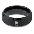 thumbnail image 2 of Tungsten Minnesota North Star State Heart Band Ring 8mm Men Women Comfort Fit Black Beveled Edge Brushed Polished, 2 of 4