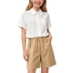 thumbnail image 5 of Odeerbi Niños 3 Piezas Caballero Traje Formal Preppy Traje Manga Corta Camisa de Vestido + Traje Pantalones Cortos + Corbata Colegial Conjunto de Uniforme, 5 of 9