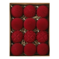 WKSCLPAI Christmas Balls Christmas Tree Ornaments Sets, 12 Pcs Velvet Memory Sphere Ornaments Xmas Decorative Hanging Ornaments for Christmas Tree Decoration 3.15 Inch