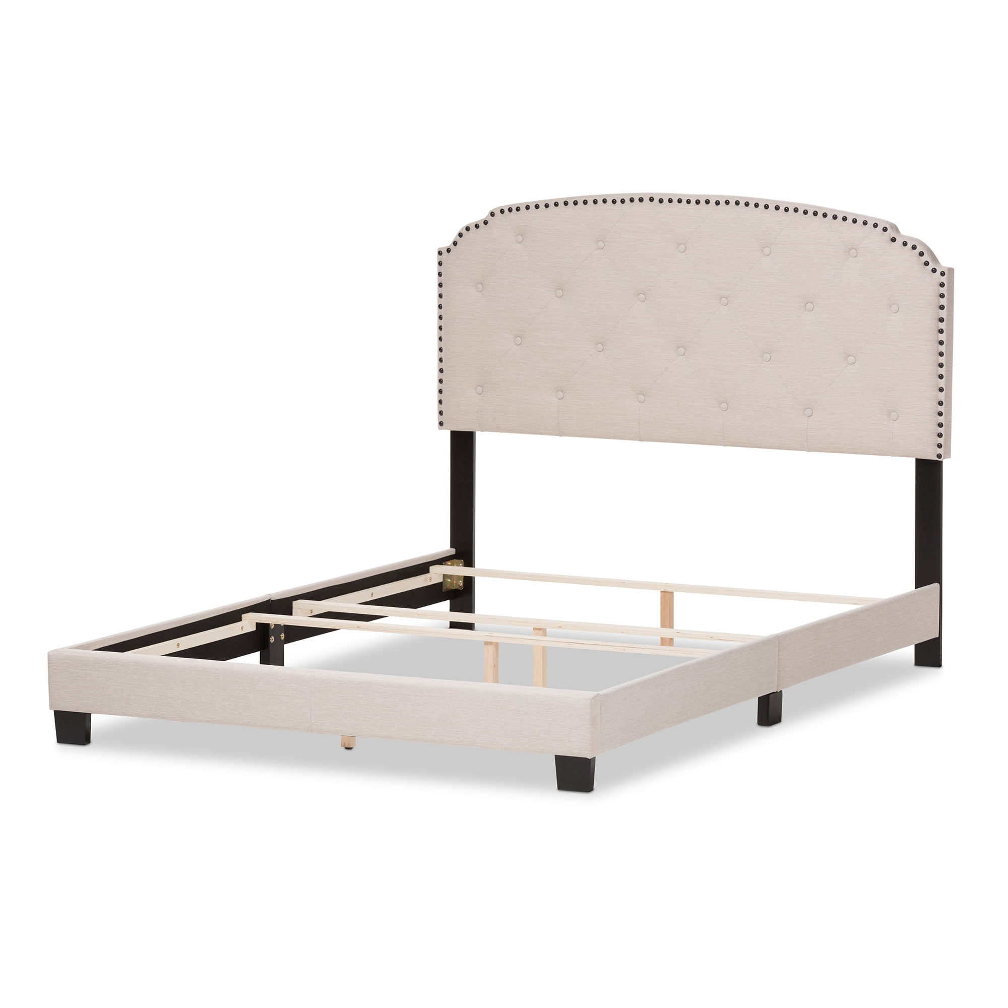 Baxton Studio Lexi Light Beige Fabric Upholstered Queen Size Bed
