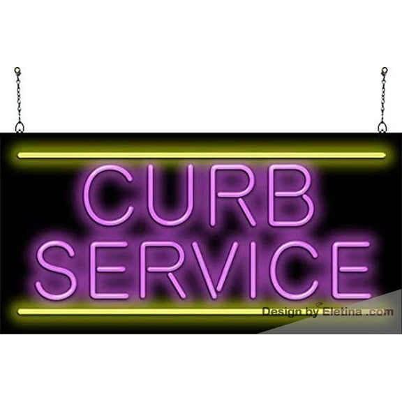 Neon Signs for Wall Decor Curb Service Sign Neon Led Tubing16x20inch